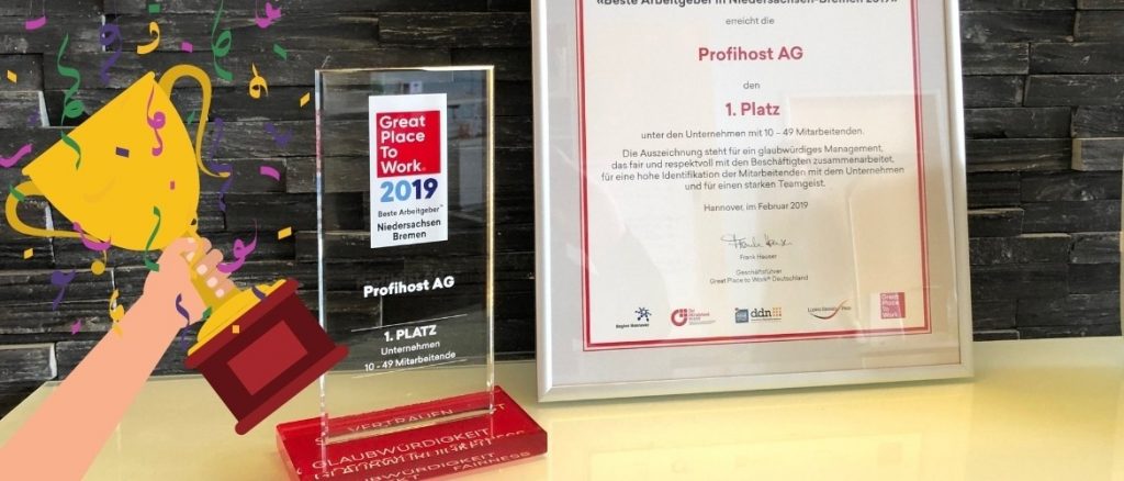 Was für eine Auszeichnung! Profihost erreicht Platz 1 beim Great Place to Work Wettbewerb